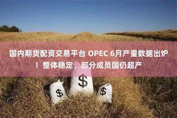 国内期货配资交易平台 OPEC 6月产量数据出炉！整体稳定，部分成员国仍超产